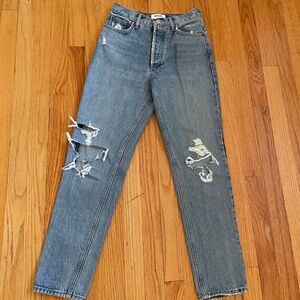 AGOLDE 90’s high rise distressed jeans size 24.